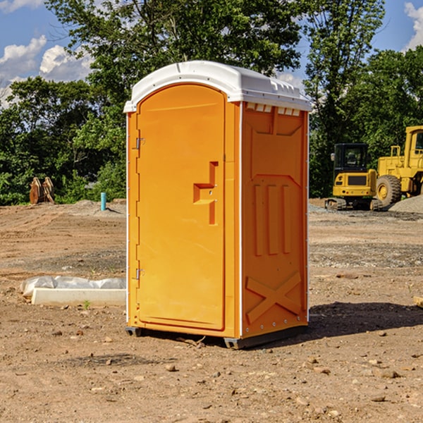 how often are the portable restrooms cleaned and serviced during a rental period in Noyack NY